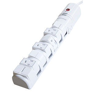 White Rotating Plug Surge Protection Power Strip - EGAV-AST81-W1