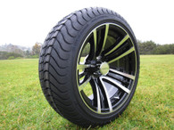 Golf Car Wheel 14x7 AR138 -25mm offset 4 holes black/silver (wheel and cap only)