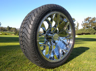 15" INNOVA DRIVER GOLF CAR TIRE 205/35R15 AND WHEEL AR738 CORAL CHROME ASSEMBLY -25MM OFFSET 4 HOLES 