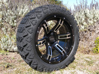15 inch Innova Edge lifted golf car tire 23x10.5R15 and AR638 ATTACK black face with machined spokes wheel