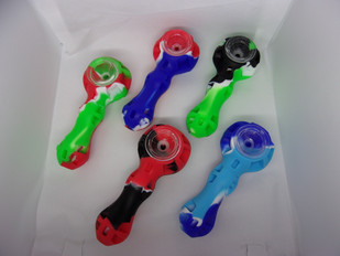Large Chunky Silicone & Glass Pipe