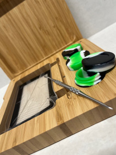 7" x 7.5" Bamboo Rolling Tray Box Set