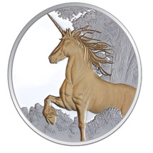 Creatures of Myth & Legend - Unicorn 1oz Silver Gilded Proof Tokelau Coin - Reverse