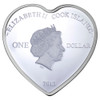 Messages of Love - 2013 Yours Always Swan Heart 20g Silver Heart-Shaped Coloured Proof Cook Islands Coin - Obverse