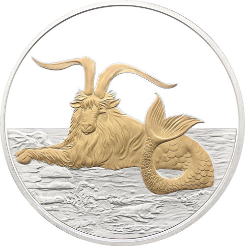 2015 Creatures of Myth & Legend - Capricornus 1oz Silver Gilded Proof Tokelau Coin by Treasures of Oz