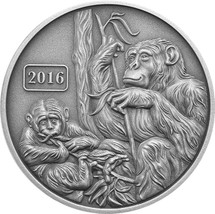 Monkey Family 1oz Silver Antique Tokelau Coin