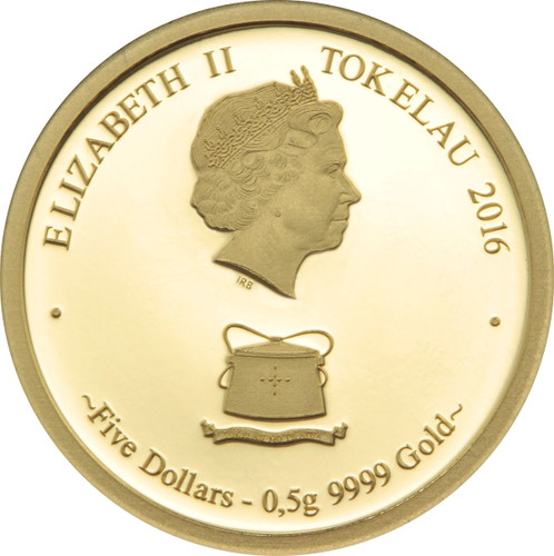 Monkey Family 0.5g Pure Gold Tokelau coin obverse