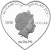 Love Birds Heart-shaped Tokelau Silver Coin Obverse 2018