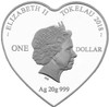 Bride & Groom heart-shaped Tokelau Silver Coin 2018 obverse