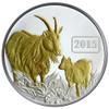 2015 Year of the Goat - Goat Family 1oz Silver Gilded Proof Tokelau Coin - Reverse