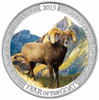 2015 Year of the Goat - Mountain Goat 1oz Silver Coloured Proof Tokelau Coin - Reverse