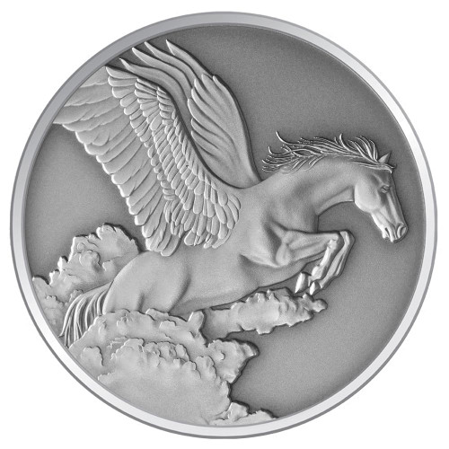 Creatures of Myth & Legend - 2014 Pegasus 1oz Silver Antique Tokelau Coin - Reverse