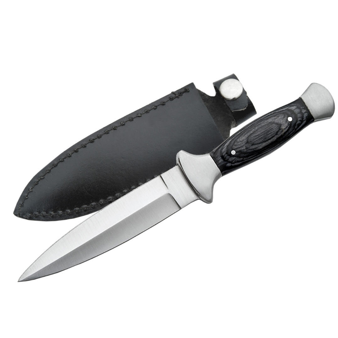 Heavy Duty Black Handle Boot knife with Sheath