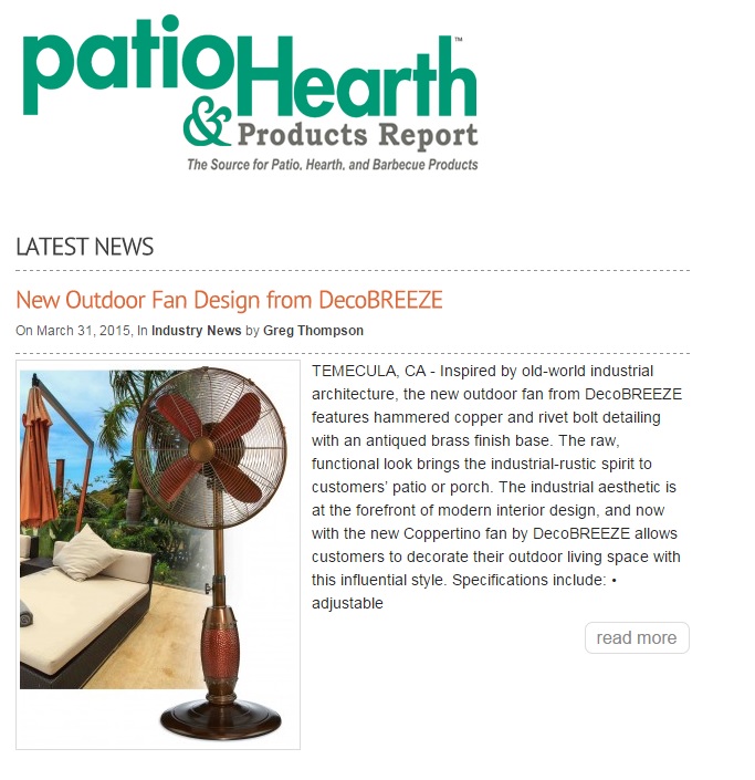 New Outdoor Fan by DecoBREEZE - Patio and Hearth Products Report