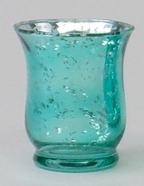 Candle Holder - Mercury Glass Hurricane  - Blue - PTC6219 - MIN ORDER: 6