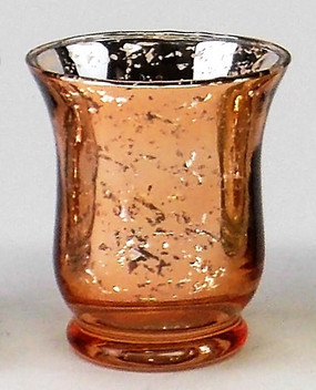 Candle Holder - Mercury Glass Hurricane - Rose Gold - PTC6218 - MIN ORDER: 6