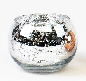 Candle Holder - Mercury Glass Round - Silver - PTC6212 - MIN ORDER: 6