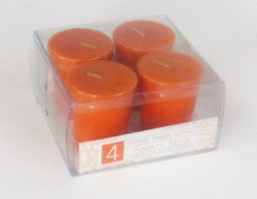 Fall - Candle - Votive - 4pk Tapered - Pumpkin Spice - HAR3125 - MIN ORDER: 8