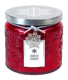 Holiday - Candle - Embossed Snowflake Jar  13 oz - Cinnamon Apple - HOL6275-MJ - MIN ORDER: 4