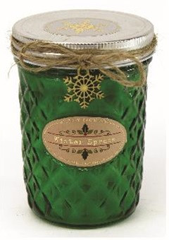 Holiday - Candle - Quilted Jelly Jar 11.5 oz - Winter Spruce - HOL8618-MJ - MIN ORDER: 4