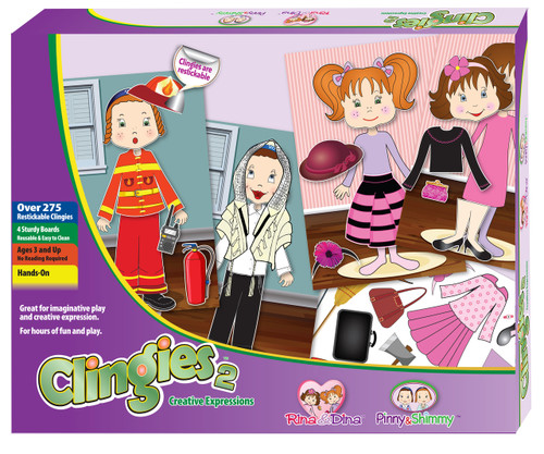 A Fun Dress Up Toy
Includes: 
4 Sturdy Work Boards
Over 275 interchangeable and re-stickable  clingies.
Change the facial expression, outfit, shoes, and  accessories  for hundreds of combinations!


Designed to be fun, and educational while improving eye-hand coordination and promoting social-emotional, cognitive, and language skills. 

An effective tool for processing emotional, 
verbal and non-verbal communication. Helps children recognize and identify emotions in others - a criticial skill in social development! Develops the ability to pay attention to the feelings of others and learn how to express feelings properly.