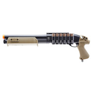Tactical Force Spring Powered Pump Action Airsoft Tri-Shot Shotgun Black/Tan