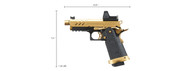 Vorsk 3.8 Hi Capa Pro With Micro Red Dot Gas Full Blow Back Airsoft Pistol Black/Gold