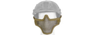 Lancer Tactical Metal Mesh Airsoft Half Mask Helmet Version Tan