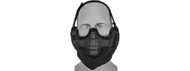 Lancer Tactical Metal Mesh Airsoft Half Mask With Ear Protection Black