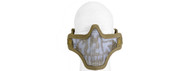Lancer Tactical Metal Mesh Airsoft Half Mask Tan Skull