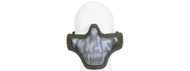 Lancer Tactical Metal Mesh Airsoft Half Mask Green Skull