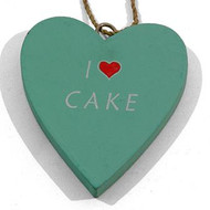 I Love Cake Hanging Heart Decoration