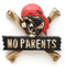 'No Parents' Skull Plaque