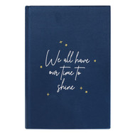 Blue Velvet Crescent Moon Notebook - front cover | Sarah's Gifts