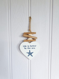 Better by the Sea Driftwood Heart Sign