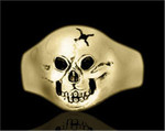 Small Gold Skull Ring - 14K Gold