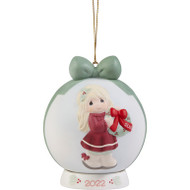 PM221003 PRECIOUS MOMENTS MAY YOUR CHRISTMAS WISHES COME TRUE BALL ORN 2022