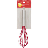 WHISK CHRISTMAS TREE DESIGN RED WHITE SILVER 10"