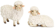Woolly Sheep Figurine Set of 2, 3.5"