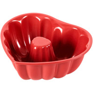 PAN HEART FLUTED RED NON-STICK 8"