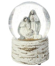 WATERGLOBE HOLY FAMILY  WH/BE, 5.25"
