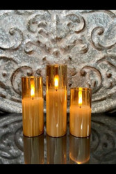 LED CANDLES -THE PETITE TRIO 2" GOLD CHAMPAGNE