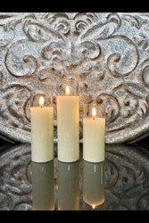 LED CANDLES -THE PETITE TRIO 2" IVORY CLEAR GLASS