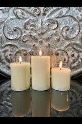 LED CANDLES RADIANCE CLASSIC TRIO 3" IVORY CLEAR GLASS