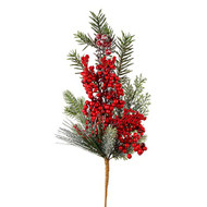 PINE AND RED BERRY SPRAY 21"