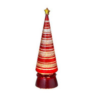 SHIMMER LIGHT TREE PEPPERMINT RED 12"