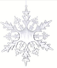ORNAMENT SNOWFLAKE CRYSTA-LOOK GLITTERED 8"