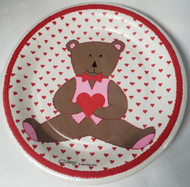 PLATES 8" BEAR w/ HEART 8" 10 CT