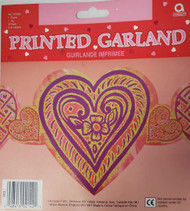 PRINTED GARLAND "HEARTS OF GOLD" 8"
