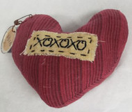 FABRIC HEARTS LOVE "XOXO" "BE MINE"  4.5"